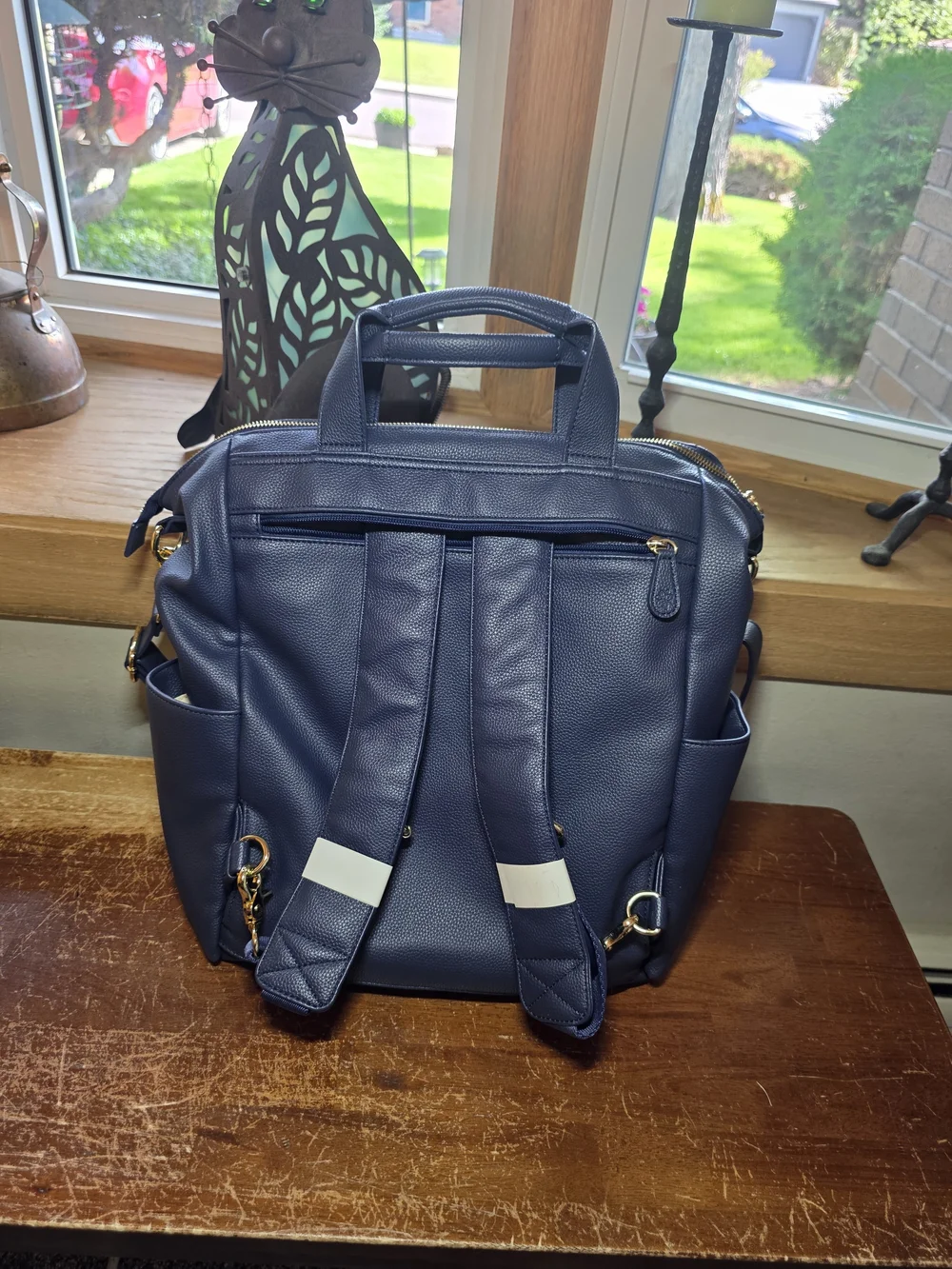 Lily Jade Caroline Navy Blue Pebbled Vegan Leather Convertible Diaper Bag/Tote👜 - Picture 10 of 16